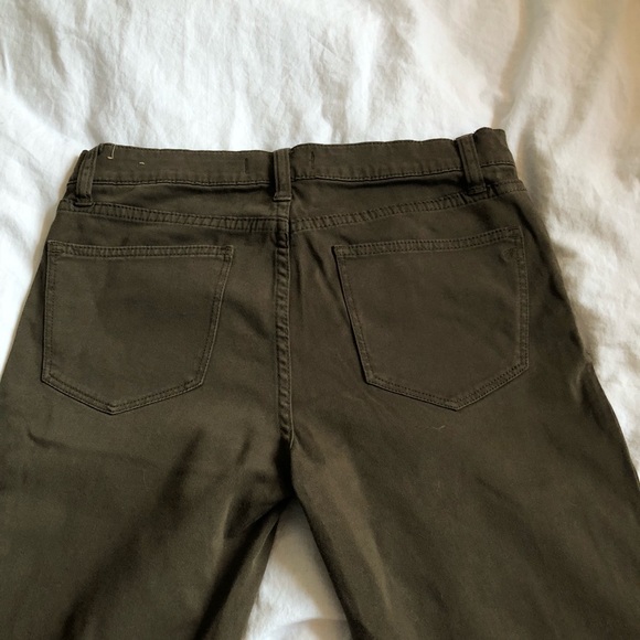 👖Madewell Skinny Army Green Ankle Sateen Pant - Picture 5 of 7